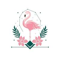 flamingo en bloemen abstract illustratie. vector icoon van tropisch vogel en natuurlijk elementen.