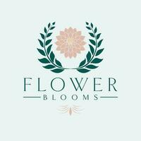 bloem bloei vector logo ontwerp. dahlia bloem logo. bloemen logo sjabloon voor schoonheid industrie.