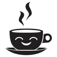 grappig kop van koffie vector icoon ontwerp. cafe vlak icoon.