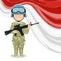 schattig soldaat tekenfilm karakter vector