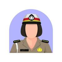 Politie vrouw tekenfilm en Politie icoon. illustratie vector ontwerp
