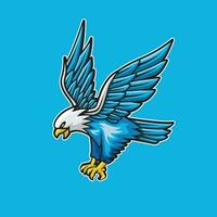 blauw adelaar vliegend mascotte vector