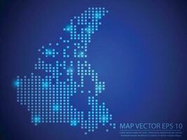 plein punt kaart blauw kleur, Canada kaart met licht Aan blauw achtergrond vector