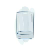 laag blauw versmallen en glas water glas met highlights en schaduwen in waterverf stijl. vector. voorwerp vector