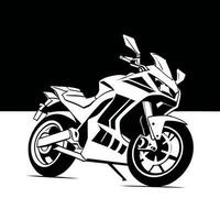 zwart en wit illustratie van mod snelheid motorfiets, vector silhouet.