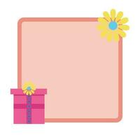 abstract bloemen kader met verrassing geschenk boxe vector