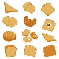 reeks van bakkerij icoon, bakkerij artikelen, brood producten voor bakkerij en koffie winkel. vector