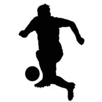 3d logo ontwerp vector illustratie. voetbal speler is dribbelen de bal. silhouet stijl. geschikt voor sport- logo's, pictogrammen, bedrijven, advertenties, promoties, affiches, begroeting kaarten, t-shirt ontwerp