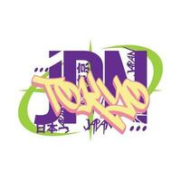 tokyo Japan tekst leuze streetwear met stedelijk graffiti stijl straat kunst vector logo icoon illustratie ontwerp voor mode grafisch t-shirt en poster afdrukken. kanji gemeen tokyo en Japan