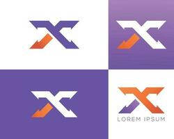 creatief X brief kleurrijk logo vector