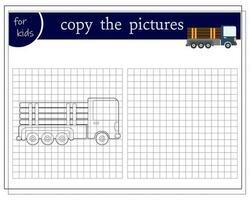 kopiëren een afbeelding, een leerzaam spel voor kinderen, een tekenfilm auto, een cabriolet. vector illustratie Aan een wit achtergrond