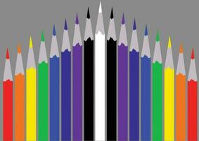 reeks van multi gekleurde potloden in roygbiv vector