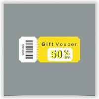 geschenk tegoedbon sjabloon geïsoleerd Aan grijs achtergrond korting coupon 50 uit Promotie uitverkoop premie illustratie sjabloon vector eps 10