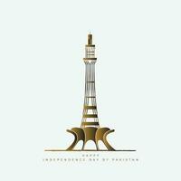 gelukkig onafhankelijkheid dag van Pakistan met minar e Pakistan illustratie vector