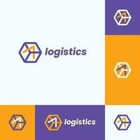 expeditie logistiek logo's, kubus doos logo vector