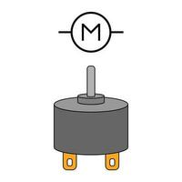 dc motor en symbool vector