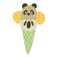 vector illustraties van schattig dieren ijs room panda en koala.