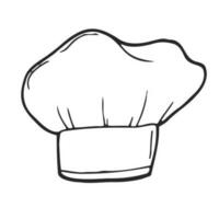 uniform petten voor keuken personeel in tekening stijl. klassiek chef toque en bakker hoed. vector hand- getrokken illustratie Aan wit achtergrond