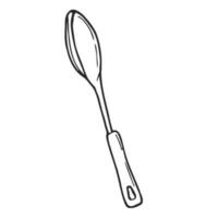 keuken soep pollepel of lepel lepel Koken apparaat, tekening stijl hand- getrokken vector illustratie geïsoleerd Aan wit achtergrond. voedsel Koken gereedschap en keukengerei item.
