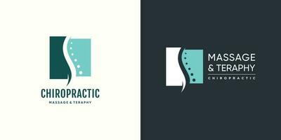 chiropractie logo ontwerp met vers en creatief abstract idee vector