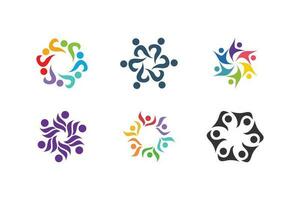 reeks van gemeenschap logo ontwerp verzameling met modern idee concept vector