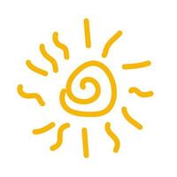 schattig zon tekening illustratie vector