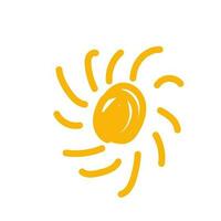 schattig zon tekening illustratie vector