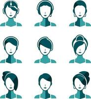 avatar profiel icoon reeks vrouw reeks vector