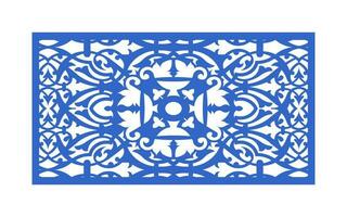 decoratief blauw patronen, islamitisch, bloemen en meetkundig sjabloon voor cnc laser snijdend vector