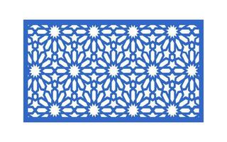 decoratief blauw patronen, islamitisch, bloemen en meetkundig sjabloon voor cnc laser snijdend vector