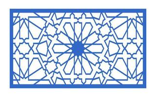 decoratief blauw patronen, islamitisch, bloemen en meetkundig sjabloon voor cnc laser snijdend vector