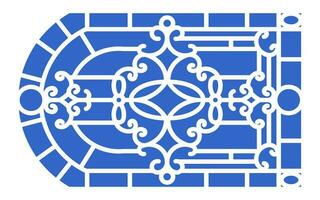 decoratief blauw patronen, islamitisch, bloemen en meetkundig sjabloon voor cnc laser snijdend vector