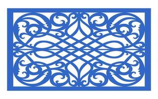 decoratief blauw patronen, islamitisch, bloemen en meetkundig sjabloon voor cnc laser snijdend vector