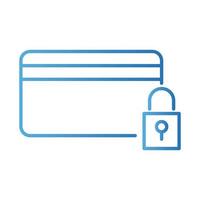 creditcard met hangslot betaling online verloop stijlicoon vector