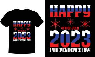gelukkig 4e van juli 2023 onafhankelijkheid dag t-shirt vector
