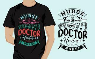 verpleegster belettering typografie t overhemd ontwerp vector