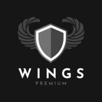 modern professioneel Vleugels schild sjabloon logo ontwerp vector