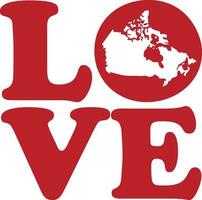 liefde Canada land rood schets vector grafisch illustratie geïsoleerd