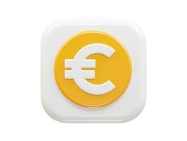 euro icoon 3d renderen vector