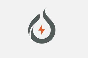 brand vlam en flash bliksem donder logo vector