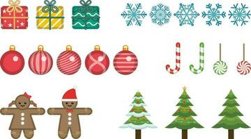 reeks van kleurrijk items voor gelukkig nieuw jaar en vrolijk Kerstmis vector