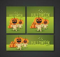 affiches, flyers, sociaal media advertenties en banners voor halloween nacht partijen vector