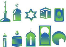 ramadan arabisch islamitisch viering pictogram silhouet stijlicoon vector