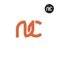 brief nc monogram logo ontwerp vector