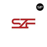 brief szf monogram logo ontwerp vector