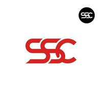 brief ssc monogram logo ontwerp vector
