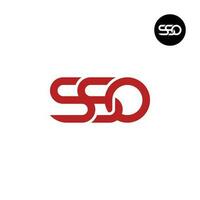 brief sso monogram logo ontwerp vector