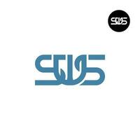 brief sws monogram logo ontwerp vector
