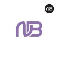 brief nb monogram logo ontwerp vector
