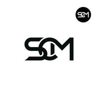 brief scm monogram logo ontwerp vector